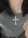 Vintage Gothic Rose Cross Necklace