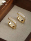 Minimalist Geometric Copper Hoop Earrings