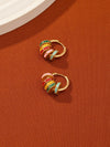 Colorful Enamel Geometric Hoop Earrings