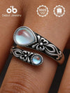 Sterling Silver Moonstone Spoon Ring