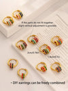 Colorful Enamel Geometric Hoop Earrings