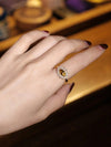 Vintage Crocodile Eye Sterling Silver Ring