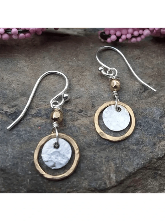 Bohemian Vintage Hollow Round Pendant Earrings