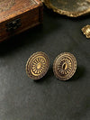 Vintage Carved Geometric Earrings