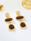 French Vintage Enamel Asymmetrical Drop Earrings