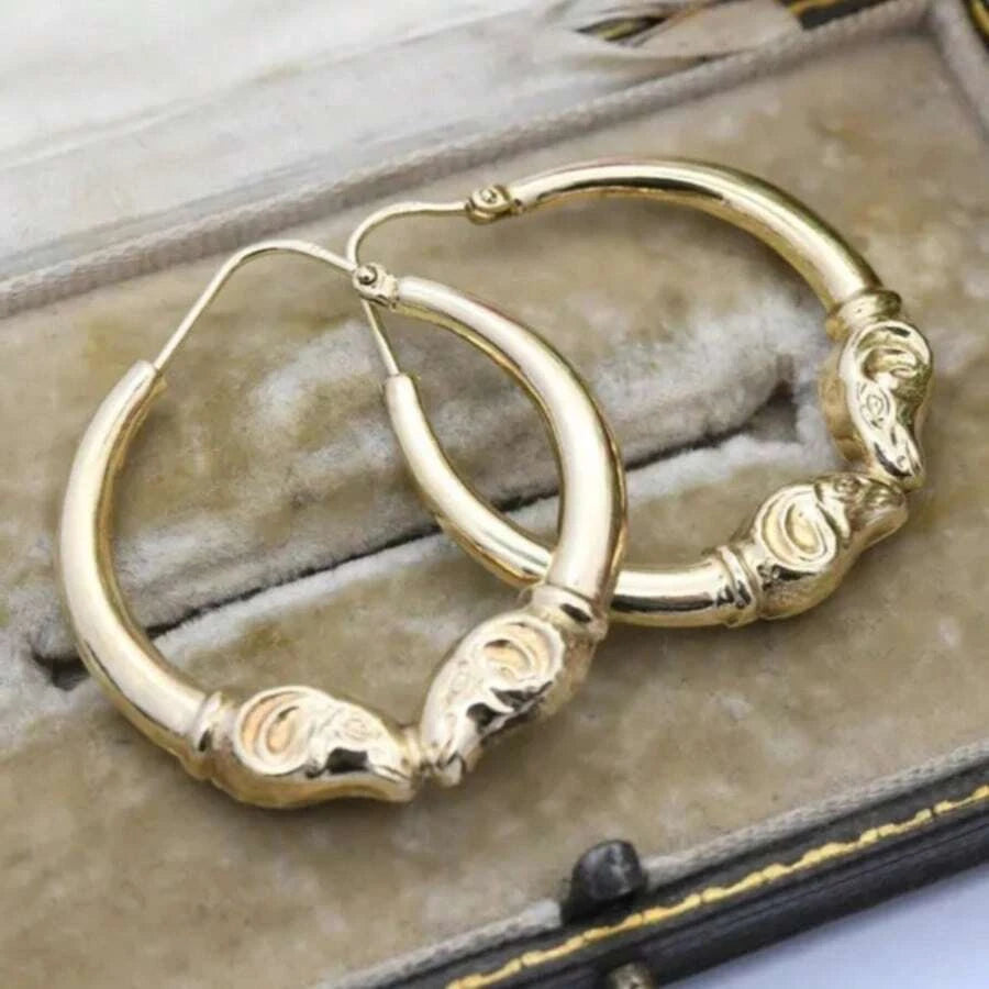 Hammered Large Hoop Earrings