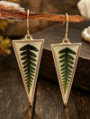 Vintage Leaf Pendant Drop Earrings