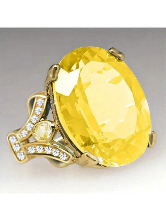Bohemian Red Zirconia Oval Ring
