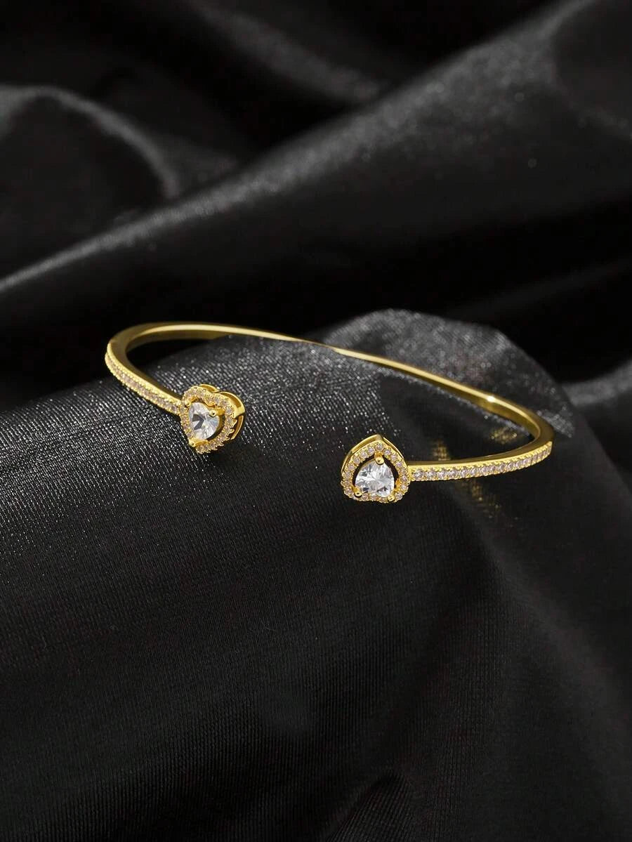 Pink Enamel Letter Crystal Bangle