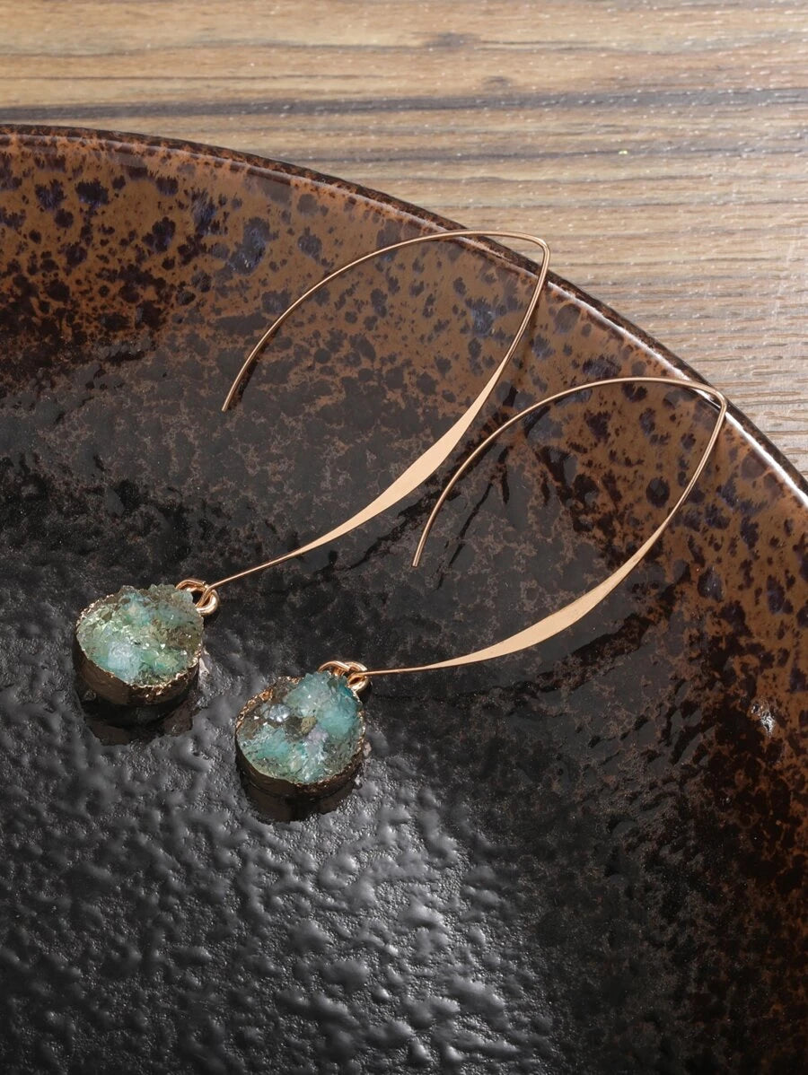 Resin Geometric Drop Earrings
