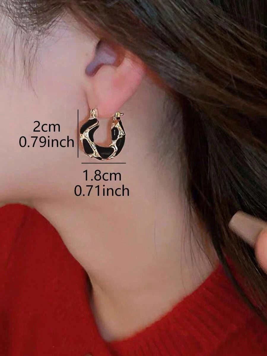 Vintage Resin U-Shaped Earrings