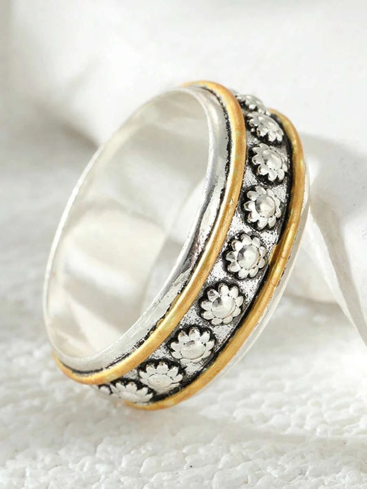 Hammered Bohemian Wide Band Ring