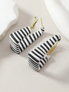 Bohemian Black Zebra Earring Studs