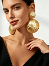 Gold-Plated Metal Drum Dangle Earrings