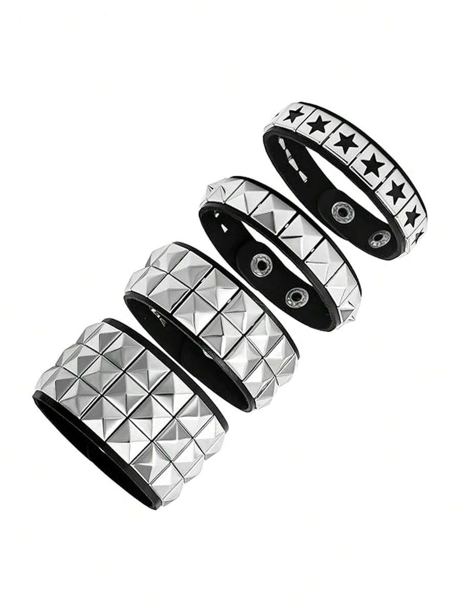 Punk Rock Studded Leather Bracelet
