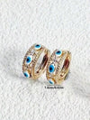 Vintage Gold Evil Eye Zirconia Earrings