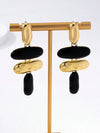Asymmetrical Geometric Enamel Drop Earrings