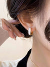 Minimalist Geometric Copper Hoop Earrings