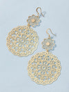 Vintage Floral Hollow Hoop Earrings