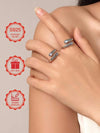 Sterling Silver Moonstone Adjustable Ring