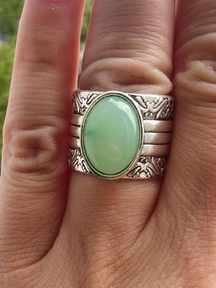 Vintage Silver Birthstone Band Ring