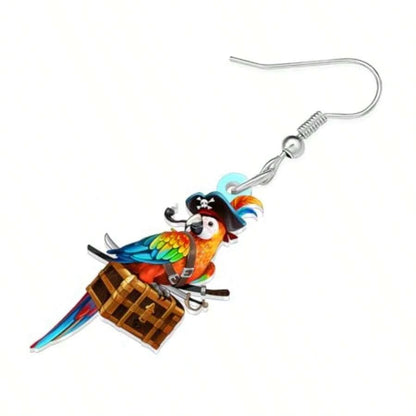 Acrylic Parrot Dangle Earrings