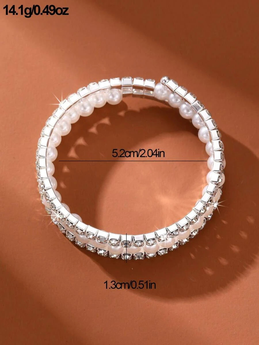 Faux Pearl Rhinestone Jewelry