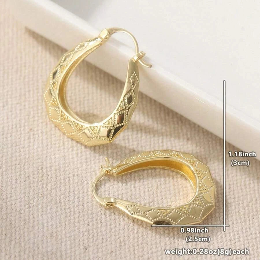 Vintage U Shaped Pendant Earrings