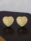 Minimalist Heart Zirconia Stud Earrings