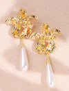 Vintage Floral Pearl Bridal Earrings