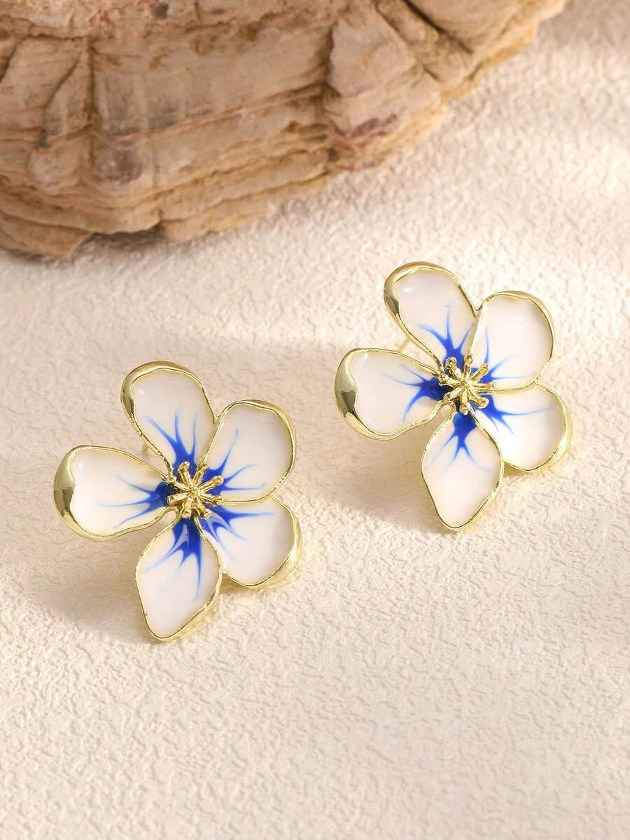 Geometric Oil Drip Square Earrings