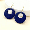 Vintage Wooden Round Hollow Out Earrings