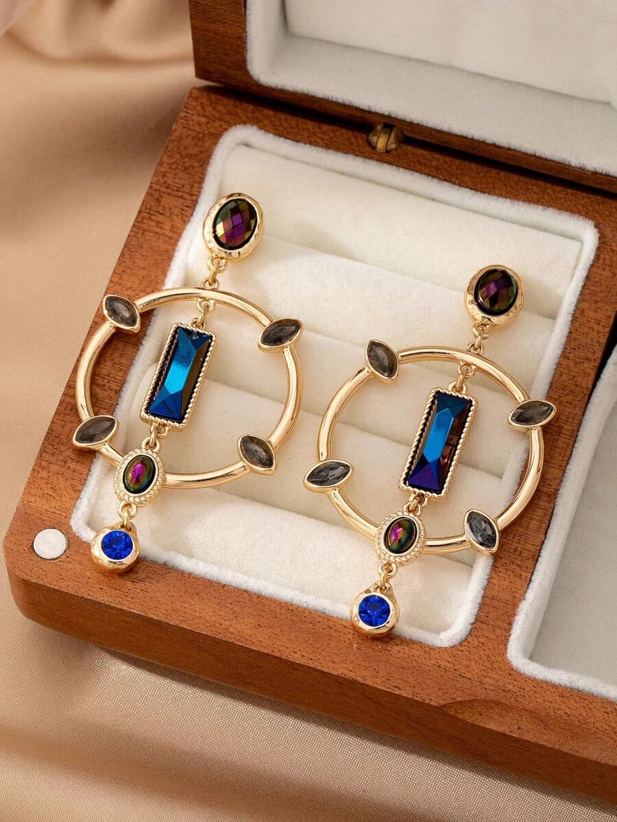 Geometric Multicolor Gemstone Earrings