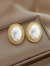 French Vintage Faux Pearl Stud Earrings