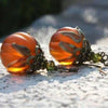Vintage Pumpkin Water Drop Dangle Earrings