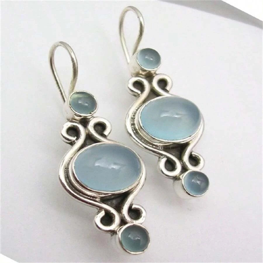 Floral Carved Bead Drop Earrings