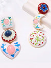Vintage French Style Heart Moon Drop Earrings