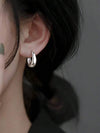 Burgundy Geometric Hoop Earrings