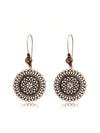 Vintage Carved Flower Dangle Earrings