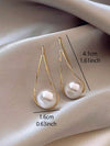 Vintage Faux Pearl Copper Dangle Earrings