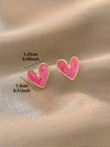 Vintage Oil-Drip Heart Stud Earrings