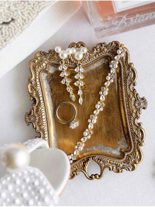 Vintage Gold Jewelry Tray