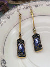 Retro Bronze Crystal Long Earrings
