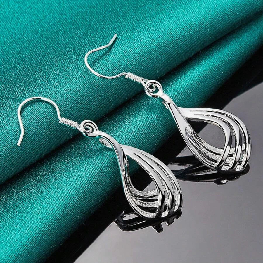 Twisted Wave Teardrop Earrings