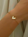 Gold Plated Stainless Steel Asymmetrical Heart Bracelet