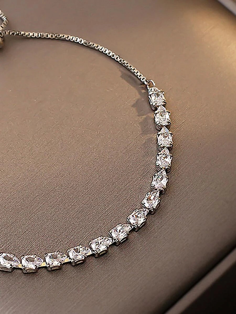 Andkiss Cubic Zirconia Decor Bracelet