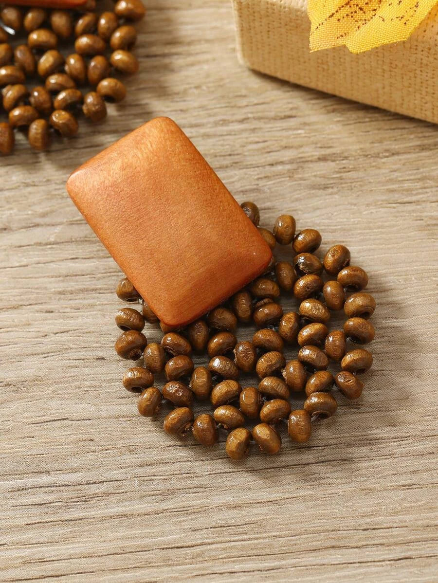 European Boho Rattan Drop Earrings