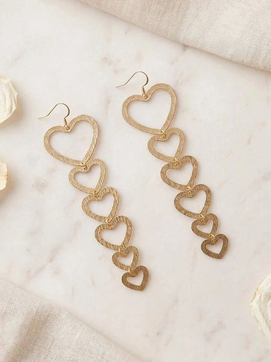 Geometric Polygon Tassel Earrings