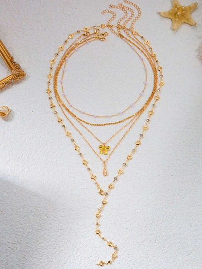 Pearl Flower Tassel Shell Necklace