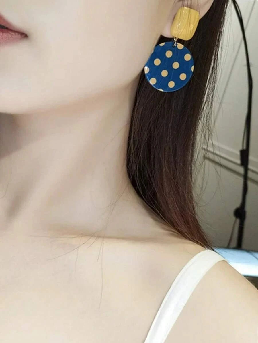Square Yellow Resin Earrings
